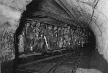 Miners in Lupeni coal mine. [photo: Petrosani Mining Museum]