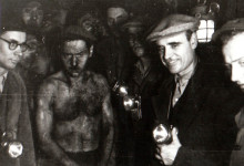 1944-11-23_Photo DA152_Gheorghe Gheorghiu-Dej – muncitorii mineri in minele de la Petrila